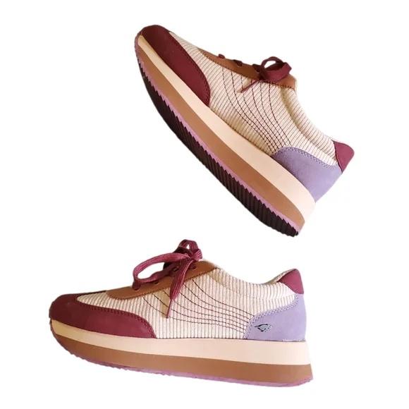 Rocket Dog Rapid Platform Retro 70s Style Colorblock Sneakers Light Tan Combo 9 - Picture 3 of 9